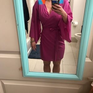 Fun fushia wrap dress